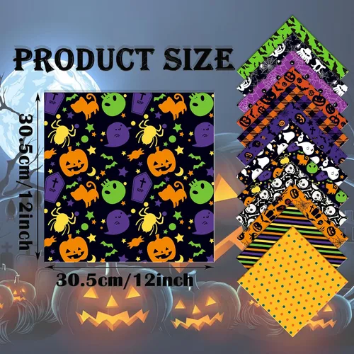 Miniatura 4 de Juego de papel de recortes de papel con patrón de Halloween, papel decorativo de doble cara de 12 pulgadas, papel de origami morado para niños, 12