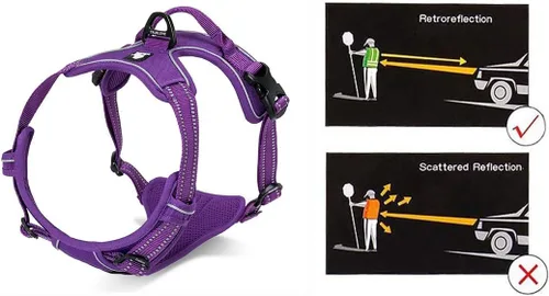Miniatura 2 de JUXZH Truelove Arnés para perro sin tirones con mango de fácil control y 2 accesorios para correa, chaleco reflectante ajustable para mascotas