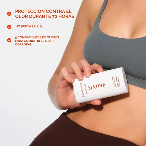 Miniatura 7 de Native Desodorante Desodorante natural para hombres, sin aluminio con bicarbonato de sodio, probióticos, aceite de coco y manteca de karité