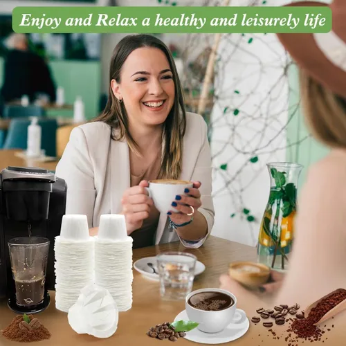 Miniatura 7 de Aussen Filtros de papel desechables para café, reemplazo para filtros Keurig, compatible con todos los filtros de una sola porción de Keurig, Blanco