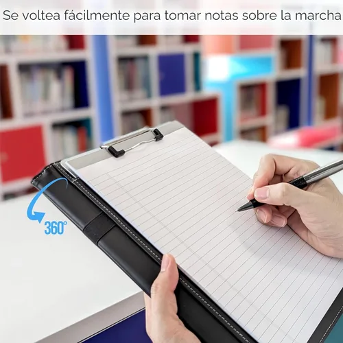 Miniatura 2 de STYLIO Carpeta Padfolio con Portapapeles Extraíble Organizador de Portafolio Carpeta con Almacenamiento para Cuaderno, Bloc de Notas