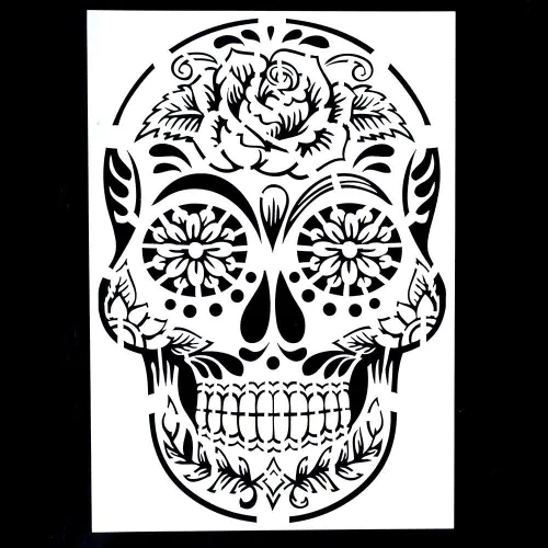 Miniatura 2 de Plantilla decorativa de bricolaje para pintar en paredes, muebles y manualidades (Skull3)