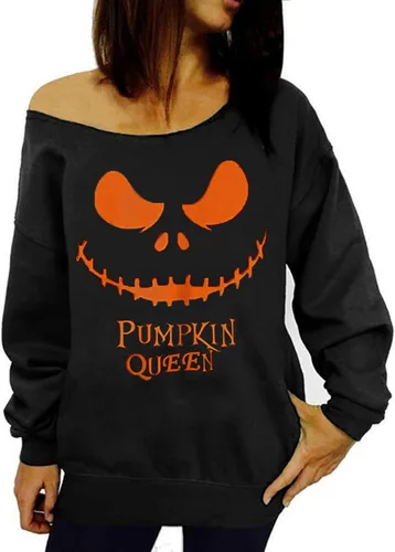 Miniatura 2 de LYXIOF - Sudadera holgada de manga larga para mujer, diseño de calabaza, para Halloween.