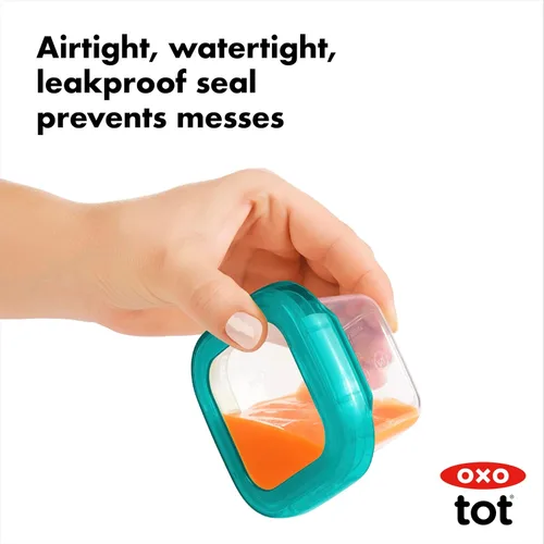 Miniatura 6 de OXO Tot Baby Blocks - Contenedores de almacenamiento para congelador, color verde azulado (4 onzas)