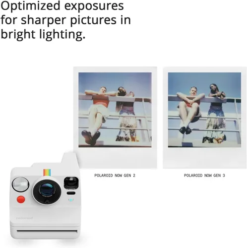 Miniatura 3 de Polaroid Now Plus Generation 3 - Cámara instantánea con sistema de enfoque automático de dos lentes y modo manual (blanco) Paquete con kit