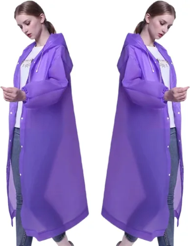 Miniatura 17 de Poncho de lluvia para adultos, reutilizables, paquete de 2 a 5 unidades, capa impermeable de EVA con capucha, equipo de lluvia para hombres