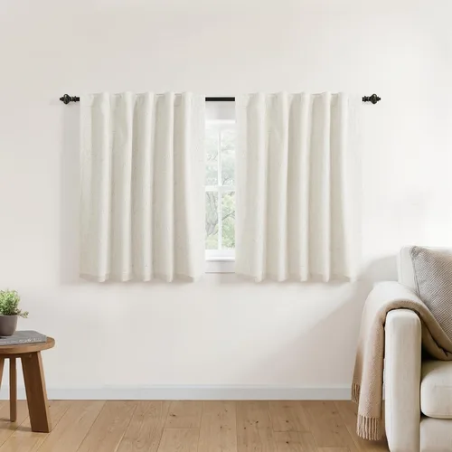 Miniatura 41 de KOUFALL - Cortinas de medio estilo francés de lino para ventana, juego de 2 cortinas cortas de 40 pulgadas de longitud, para privacidad, cortinas