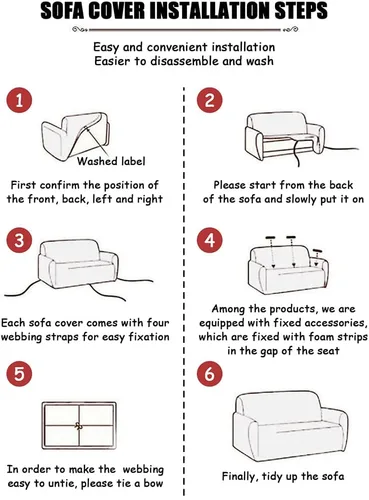 Miniatura 5 de Shukii Funda elástica para sofás, fundas de sofá ajustadas para sillón, protector de muebles de tela estampada con 1 funda de almohada