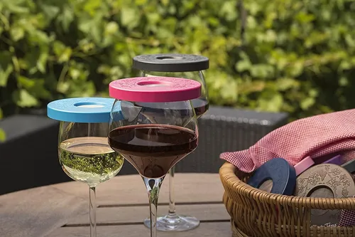 Miniatura 2 de Cubiertas para copas de vino – Mantén a los insectos lejos de copas de vino al aire libre – Úselo como funda para tazas de café, latas de refresco