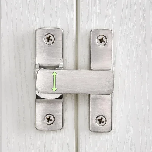 Miniatura 5 de Cerradura plateada para puerta de granero de 90/180 grados, pestillo de aleación de zinc premium - Pestillos de compuerta abatible, para armarios