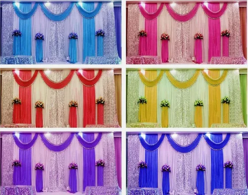 Miniatura 7 de Cortinas profesionales de gasa transparente para telón de fondo de boda, kit de tubo y cortina de 10 pies para escenario, cabina de fotos, teatro
