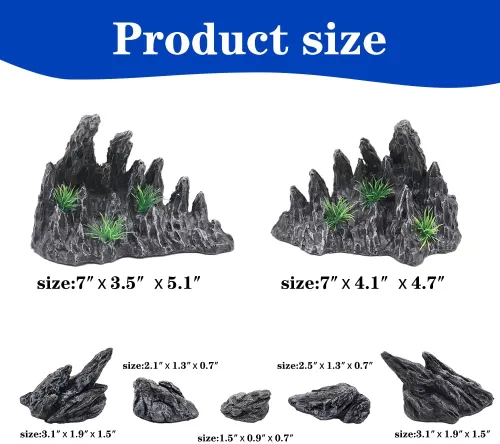 Miniatura 4 de Decoración de pecera de rocas para acuario, Jagged Canyon Rock Formation Kit de decoración de acuario, adecuado para una variedad de escenas