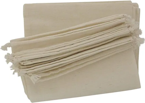 Miniatura 4 de KUPOO 30 bolsas de algodón de muselina de algodón, bolsa de muselina con cordón para recuerdos de fiesta de boda y manualidades (6 x 8 pulgadas)