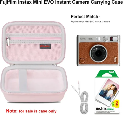 Miniatura 2 de Elonbo Estuche de transporte para cámara instantánea Fujifilm Instax Mini EVO/cámara híbrida de película instantánea EVO, 2 en 1 portátil mini