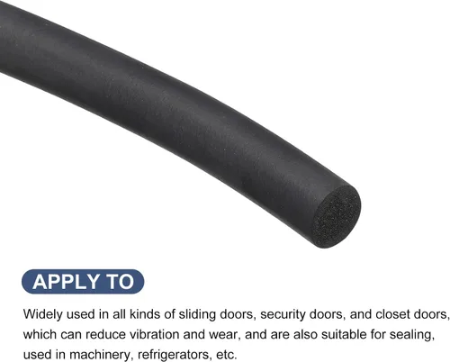 Miniatura 5 de METALLIXITY Tira de sellado de goma de espuma (0.551 in de diámetro x 4.9 ft de largo), 1 unidad, tira redonda de goma EPDM para reparación