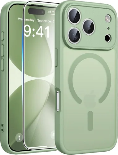 Miniatura 1028 de FNTCASE Funda para iPhone 17 Pro: Fundas delgadas translúcidas de color azul claro compatibles con MagSafe, protección completa de la cámara