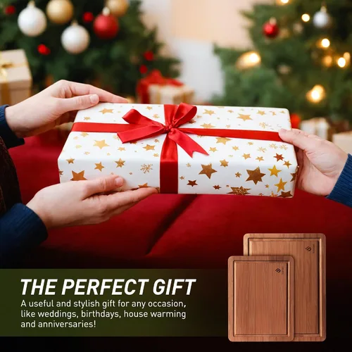 Miniatura 5 de Set de Tablas de Cortar de Bambú con Pies Antideslizantes para Sobre el Fregadero Regalos Mejor Mamá Mejor para Mamá Adicional Mamá Ocupada de Marrón