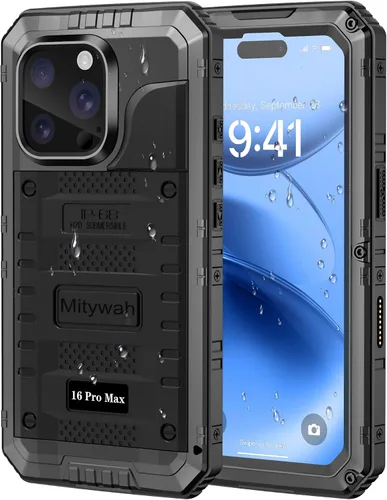 Miniatura 86 de Mitywah Funda impermeable para iPhone 7/iPhone 8 / iPhone SE 2020, funda de metal resistente de grado militar, protección de cuerpo completo