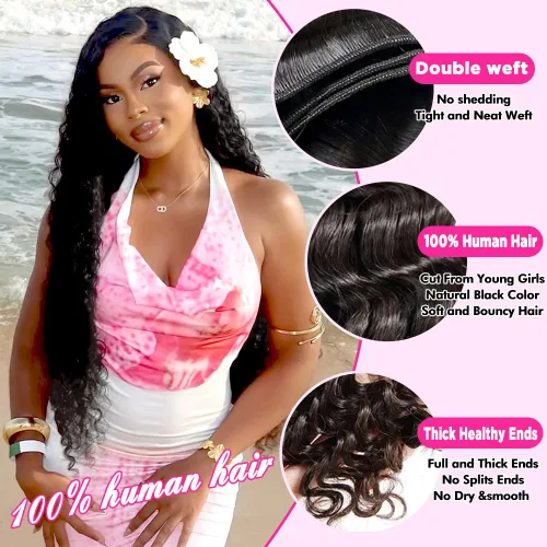 Miniatura 2 de Paquetes de Cabello Humano de Ondas Profundas （12 14 16 ）12A 100% Sin Procesar Cabello Humano Virgen Brasileño Profundo Rizado Tejido de Cabello