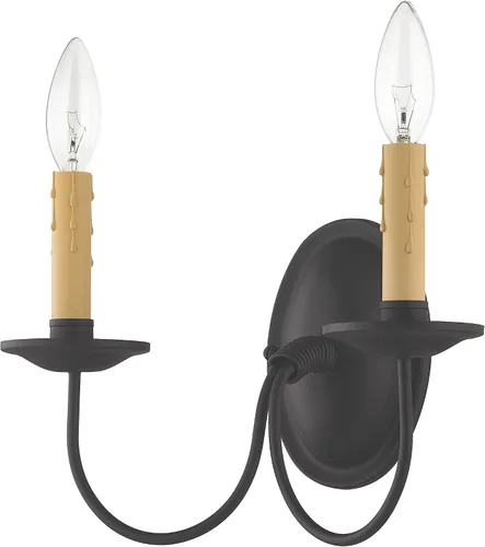 Miniatura 2 de Livex Lighting 4452-04 Heritage 2 Aplique de pared negro claro