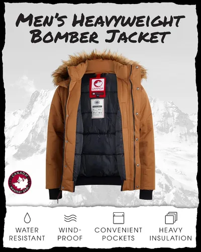 Miniatura 2 de CANADA WEATHER GEAR Chaqueta de invierno para hombre grande y alta, abrigo pesado tipo parka, chaqueta para hombres grandes y altos (M-5XL)
