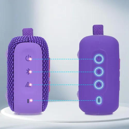 Miniatura 4 de Funda de silicona Lebakort compatible con altavoz portátil JBL GO 4 (Funda negra)