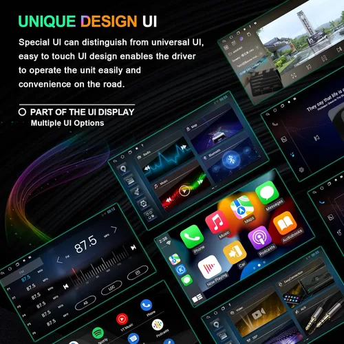 Miniatura 4 de CUSP Radio estéreo de coche de doble DIN de 10.1 pulgadas, unidad principal Android con CarPlay inalámbrico y Android Auto, 4 GB de RAM 64 GB ROM