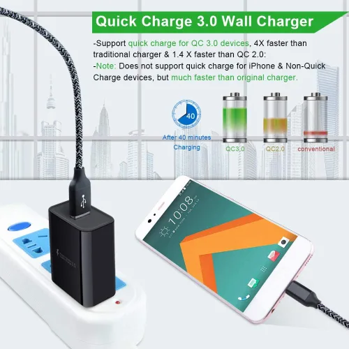 Miniatura 2 de Cargador rápido tipo C para Moto G Pure/G Stylus 5G 2024/G 5G 2022/G Power 2025 2024/G Play 2026/2024/2023/One 5G Ace/G Fast/G8/G7 Play, adaptador