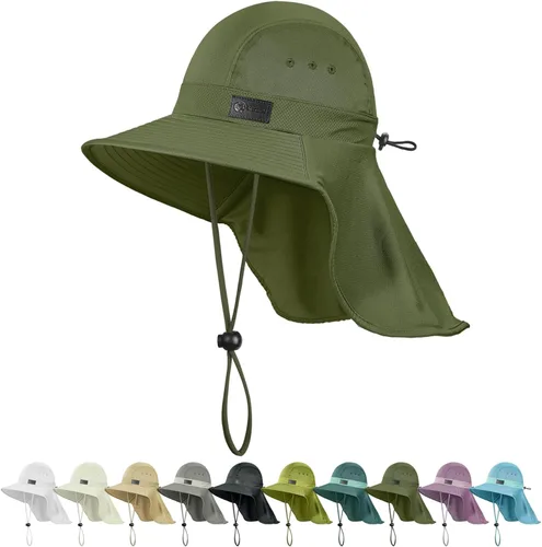 Miniatura 13 de Sukeen Cooling Sun Hat for Men Women UPF50+ Wide Brim Fishing Hat with Neck Flap Adjustable Foldable Bucket Hat for Hiking