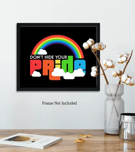 Miniatura 5 de Don't Hide Your Pride - Arte de pared de accesorios LGBTQ - Derechos LGBTQ - Decoración de orgullo gay - Regalos de orgullo LGBTQ - Señales