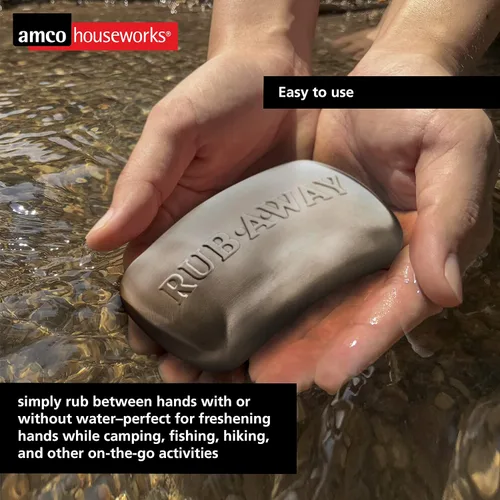 Miniatura 8 de Amco Rub-a-Way Barra - Absorbedor de olores de acero inoxidable (4 x 2.25 pulgadas), apto para lavavajillas, esencial para cocina y exteriores