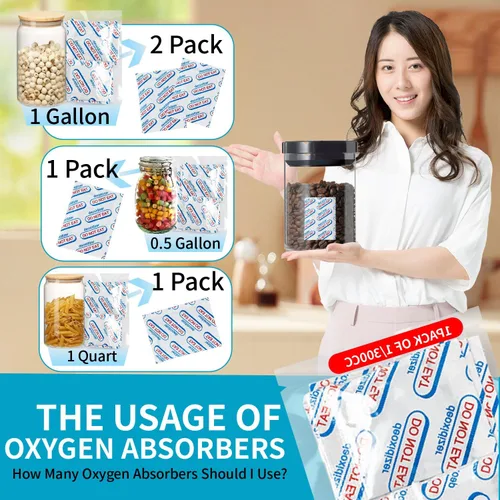 Miniatura 7 de 110 paquetes de absorbentes de oxígeno de grado alimenticio de 100 CC (10 paquetes en bolsa de vacío individual, 11 paquetes de 10) absorbentes