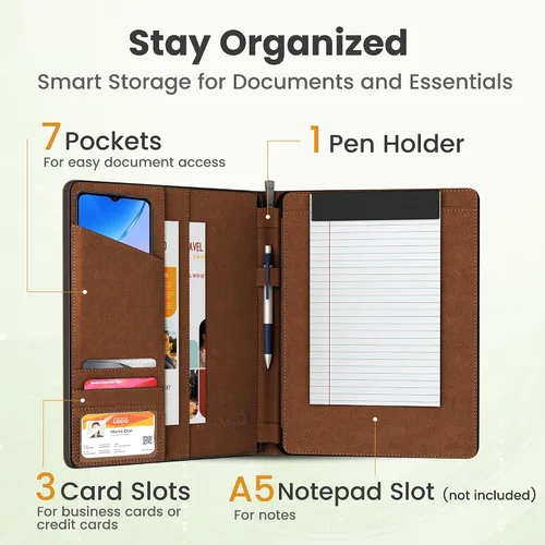 Miniatura 3 de Funda universal Padfolio – Organizador de tablet con soporte para bloc de notas – Compatible con iPad 10ª 11ª generación, iPad Pro 11, iPad 7 8 9