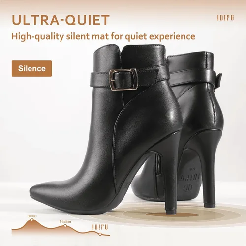 Miniatura 5 de IDIFU DANA - Botines de tacón alto de aguja para mujer, con cremallera lateral, con hebilla de metal