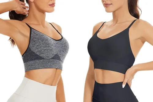 Miniatura 3 de SEGRILA Brasier deportivo para mujer, con espalda cruzada, con tirantes ajustables