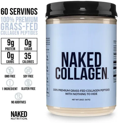 Miniatura 2 de Naked Collagen - Proteína en polvo de péptidos de colágeno, 60 porciones criadas en pasto, suplemento de colágeno hidrolizado alimentado con pasto