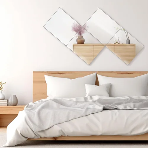 Dulles Glass - Espejos de pared, azulejos de espejo de pared de vidrio de 12 x 10 pulgadas (4 unidades), espejo grande de cuerpo completo para
