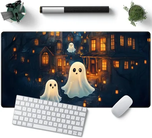 Miniatura 15 de Tapete de Escritorio Verde XL Gato Lindo Planta Genial Almohadilla de Escritorio Tapete de Teclado Kawaii Gato Negro Flor Mousepad Tapete de B-cat