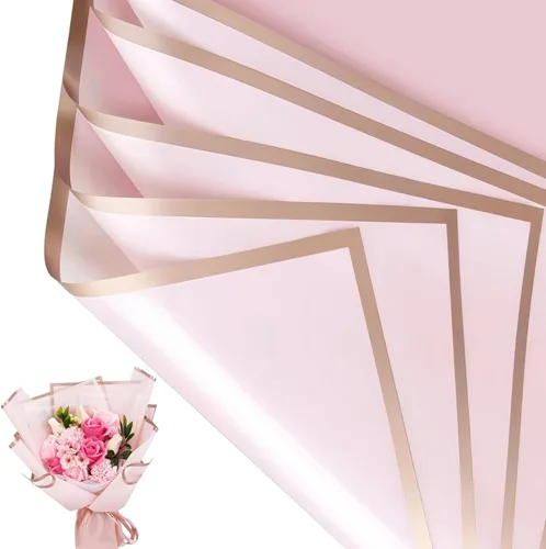 Miniatura 24 de Jutieuo 20 hojas de papel de regalo blanco, papel floral coreano translúcido impermeable para ramos de flores, embalaje de regalo, suministros