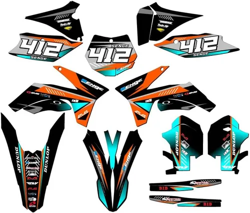Miniatura 6 de 2011-2012 SX Surge Black Senge Graphics Base Kit Compatible with KTM