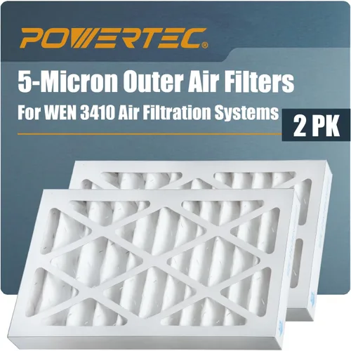 Miniatura 10 de POWERTEC Filtro de aire exterior de 5 micrones para WEN 3410, POWERTEC AF4000/AF4001, sistema de filtración de aire Shop Fox W1830, filtros de aire