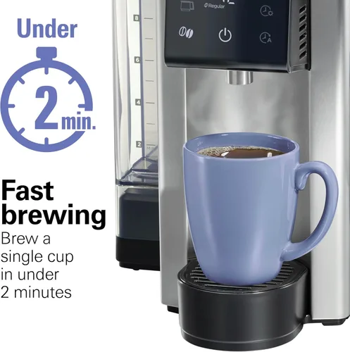Miniatura 7 de Hamilton Beach FlexBrew Advanced 5-en-1 Cafetera Térmica Programable de 12 Tazas de Goteo y Porción Individual para Café Caliente y Helado, Depósito
