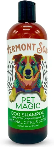 Vermont SOAP Champú orgánico para mascotas, infundido con aceite de oliva orgánico y natural, champú para perros de coco y aloe vera para pieles