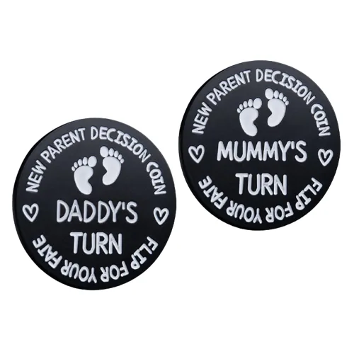 Miniatura 9 de Regalos divertidos para papá y mamá, moneda divertida para tomar decisiones, nuevo regalo de bebé para padres, mamá, papá, embarazo, mujeres