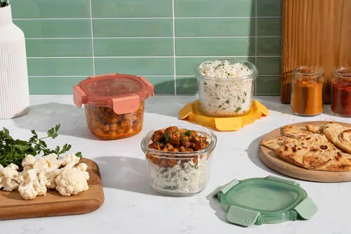 Miniatura 2 de Ello Color Lock 8PC Mixed Glass Food Storage Sets, Leak-Proof Glass Food Storage Containers 2 Copas: Festival