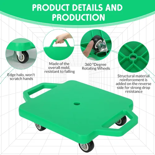 Miniatura 5 de Jerify 4 piezas de patinete deportivo con asas, ruedas de plástico, patineta para sentarse en el suelo, para niños, gimnasio, actividades en Colorido
