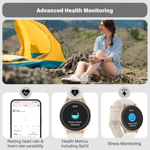 Miniatura 11 de Reloj inteligente, Alexa incorporado, GPS, VO2 Max, HRV, oxígeno en sangre, monitoreo del sueño, salud de la mujer, recordatorios personalizados