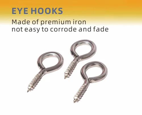 Miniatura 5 de Mariyandh 260 piezas de ganchos de ojo de tornillo de metal plateado de 0.67 pulgadas a 1.1 pulgadas y tornillos de ojal pequeños