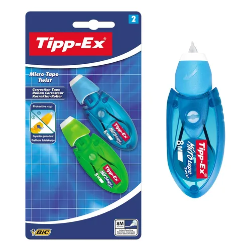 Tipp-Ex Micro Tape Twist Rubans Correcteurs 26.2 ft x 0.197 in - Corps Couleurs Assorties