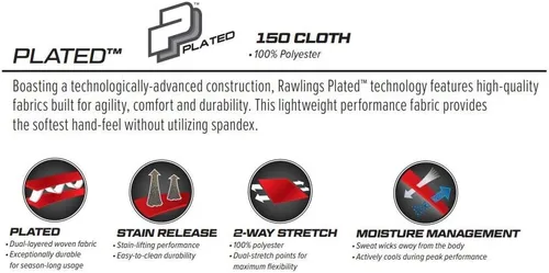 Miniatura 3 de Rawlings PRO 150 Series GamePractice Baseball Pant Adult Solid Color Knicker Fit